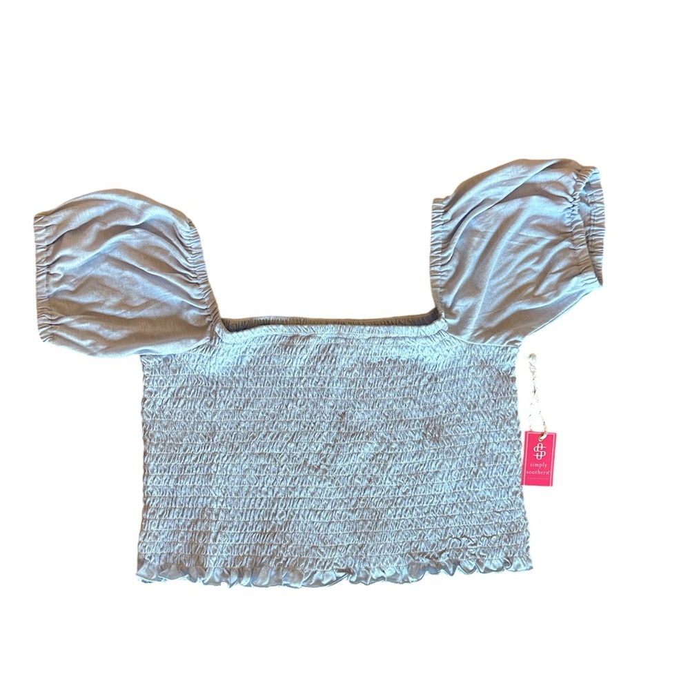 Simply Southern Blue Shirred Top Size XL